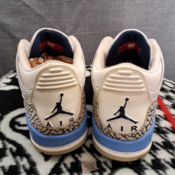 Nike Air Jordan 3 Retro UNC CT8532-104 Mens Sz 9.5 White Blue Og III - Picture 5 of 14